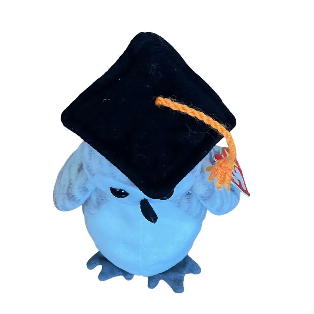 TY Beanie Baby Wiser the Owl Graduate Class of '99 with Heart Tag Graduation